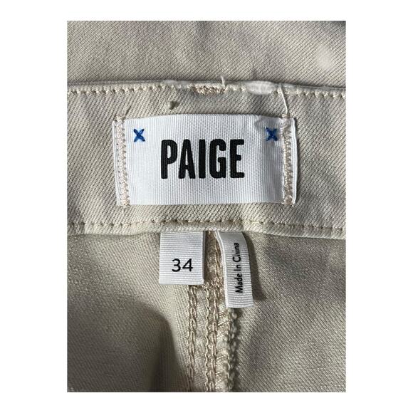 PAIGE Jeans Flaunt High Rise Slim Fit ankle beige size 34 - Picture 4 of 6